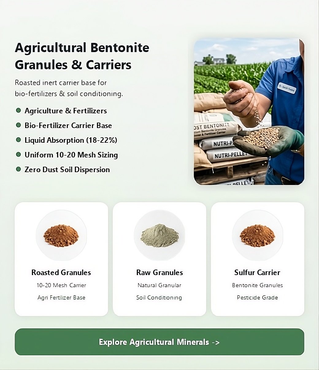 Calcium Bentonite Granules – Agricultural Fertilizer Carrier & Soil Conditioner