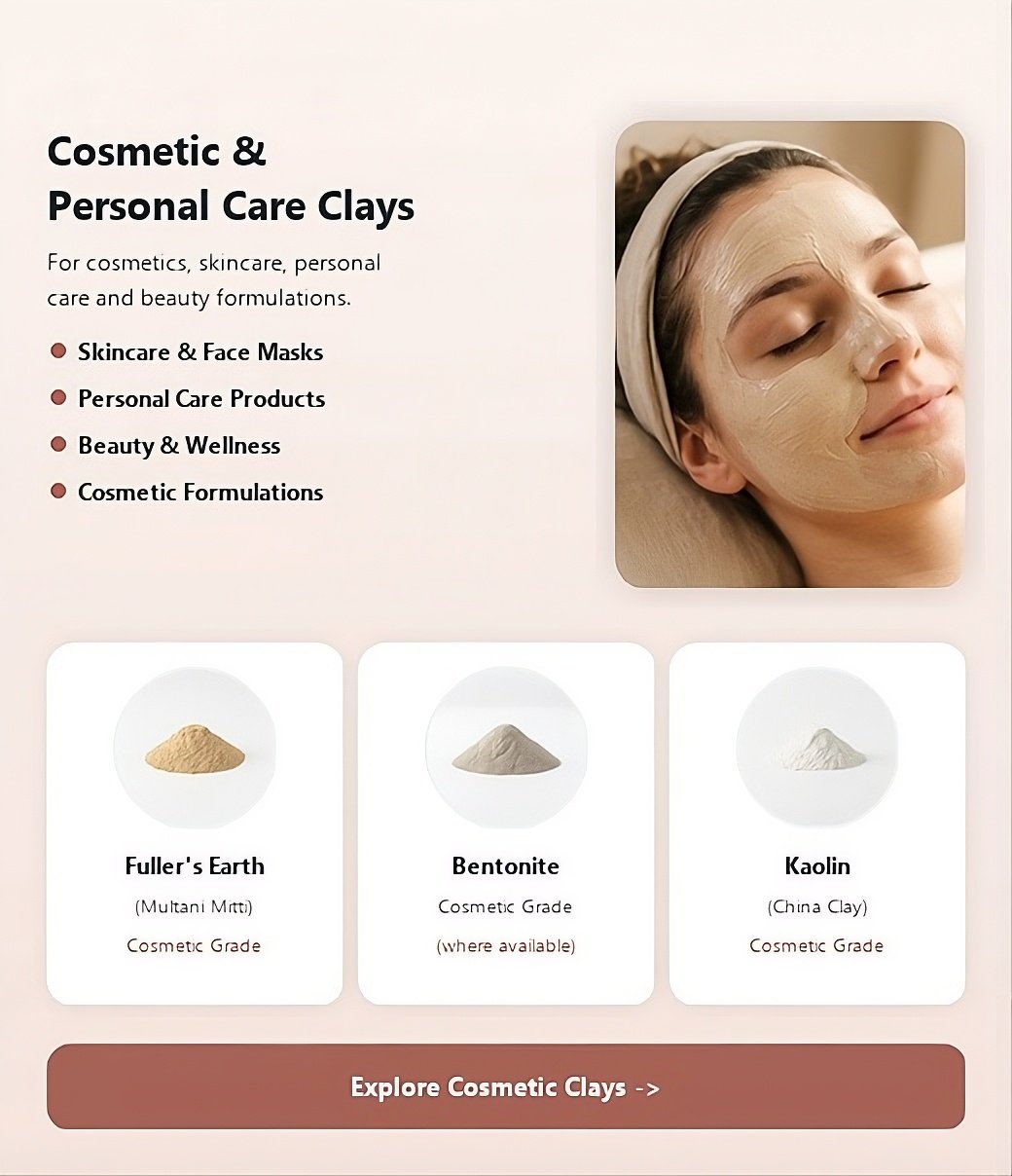 Fuller's Earth Powder (Solum Fullonum / Multani Mitti) – Cosmetic Grade Bulk Supply