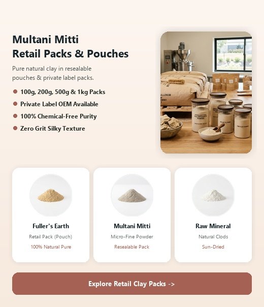 Fuller's Earth Powder (Multani Mitti / Solum Fullonum) – Premium Retail Pouch